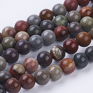 Natural Ocean Jasper Beads Strands, Round, 6mm, Hole: 1mm, about 66pcs/strand, 15.3 inch(39cm)(G-P318-01-6mm)