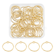 50Pcs Alloy Open Back Bezel Pendants, For DIY UV Resin, Epoxy Resin, Pressed Flower Jewelry, Ring, Light Gold, 21.5x22.5x1.5mm, Hole: 3x1.5mm(FIND-UN0003-26KCG)