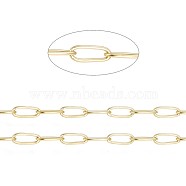 Ion Plating(IP) 304 Stainless Steel Paperclip Chains, Soldered, with Spool, Golden, 4.8x2.5x0.5mm, about 65.61 Feet(20m)/roll(CHS-F010-01B-G)