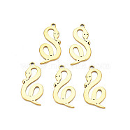 Ion Plating(IP) 201 Stainless Steel Pendants, Snake, Nickel Free, Real 18K Gold Plated, 29.5x13.5x1.5mm, Hole: 2mm(STAS-T063-175G)