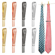 8Pcs 4 Colors Brass Collar Tie Clips for Men, Rectangle, Mixed Color, 43x5x6mm, Hole: 2.5mm, 2pcs/color(DIY-UN0056-11)