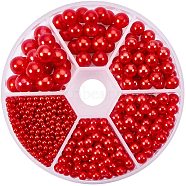 Imitation Pearl Acrylic Beads, No Hole/Undrilled, Round, Red, 8x2cm(OACR-PH0001-05)