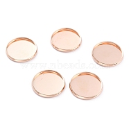 304 Stainless Steel Cabochon Settings, Plain Edge Bezel Cups, Flat Round, Rose Gold, 18x2mm Tray:16mm(STAS-Y001-12F-RG)