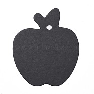 Paper Gift Tags, Hange Tags, For Arts and Crafts, Apple, Black, 63.5x53x0.3mm, Hole: 4mm(CDIS-P001-J01)