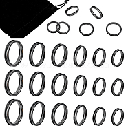 18pcs 6 Style 304 Stainless Steel Grooved Finger Ring Settings, Ring Core Blank, for Inlay Ring Jewelry Making, Electrophoresis Black, US Size 6 3/4~12 1/4(17.1~21.5mm), Ring Groove: 2mm, 3pc/style(STAS-UN0040-58)