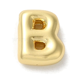 Brass Pendants, Long-Lasting Plated, Real 18K Gold Plated, Letter B, 10x8x3.5mm, Hole: 1.4mm(KK-S391-02G-B)