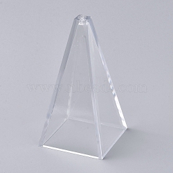 Plastic Candle Molds, for Candle Making Tools, Pyramid Shape, Clear, 57x57x113mm, Hole: 2.7mm, Inner Size: 48x48mm(AJEW-WH0021-77H)