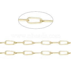 Ion Plating(IP) 304 Stainless Steel Paperclip Chains, Soldered, with Spool, Golden, 4.8x2.5x0.5mm, about 65.61 Feet(20m)/roll(CHS-F010-01B-G)