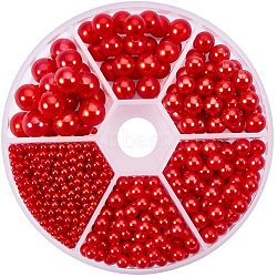 Imitation Pearl Acrylic Beads, No Hole/Undrilled, Round, Red, 8x2cm(OACR-PH0001-05)