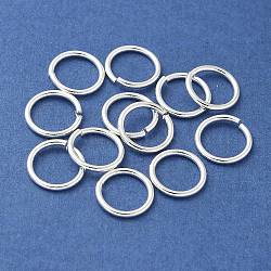 Brass Jump Rings, Open Jump Rings, with Smooth Joining Ends, Cadmium Free & Lead Free, Silver, 7x1mm, 18 Gauge, Inner Diameter: 5mm, Hole: 5mm, about 4166pcs/500g(KK-M165-7mm-01S-RS)