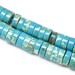 Flat Round/Disc Synthetic Turquoise Beads Strands, Heishi Beads, 8x3mm, Hole: 1mm, about 136pcs/strand, 16.1 inch(G-N0140-13-8x3mm)