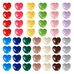 130Pcs 13 Colors Opaque Acrylic Beads, Heart, Mixed Color, 9x9.5x5.5mm, Hole: 1.5mm, 10pcs/color(OACR-TA0001-37)