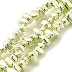 Baking Paint Electroplated Synthetic Non-magnetic Hematite Beads Strands, Nuggets, Green Yellow, 5~8x4~5x3~4mm, Hole: 1mm, about 120pcs/strand, 15.75 inch(40cm)(G-H072-D01-01F)