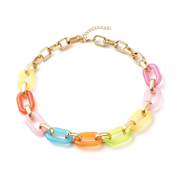 Two Tone Acrylic Cable Chain Necklace for Teen Girl Women, Mixed Color, 18.11 inch(46cm)
