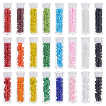 PandaHall Elite 3 Style Glass Seed Beads, Opaque Colours Seed, Small Craft Beads for DIY Jewelry Making, Round, Mixed Color, 2~4mm, hole: 1~1.5mm, 1712pcs/set