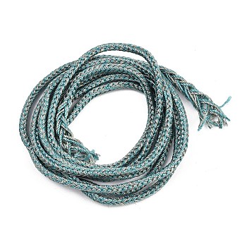 1M Polycotton Braided Cord, for Wall Hanging, Crafts, Gift Wrapping, Aqua, 2.5mm, about 1.09 Yards(1m)/Bundle