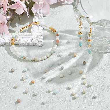 2 brins de perles d'amazonite &agrave; fleurs naturelles(G-NB0006-06)-4