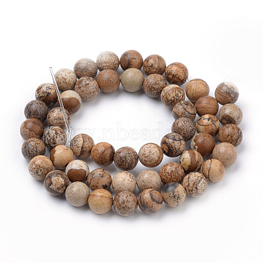Chapelets de perles en jaspe avec images naturelles(G-S259-27-6mm)-2