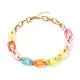 Two Tone Acrylic Cable Chain Necklace for Teen Girl Women(NJEW-JN03758)-1