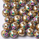 Printed & Spray Painted Imitation Pearl Glass Beads(GLAA-S047-06A-04)-1
