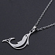 201 Stainless Steel Dolphin Pendants Necklaces(NJEW-S105-JN710-45-1)-1