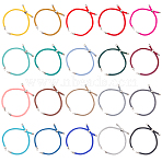 20Pcs 20 Colors Nylon Twisted Cord Bracelet, with Brass Cord End, for Slider Bracelet Making, 9 inch(22.8cm), Hole: 2.8mm, Single Chain Length: about 11.4cm, 1pc/color(MAK-SC0001-23)