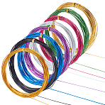 8 Rolls 8 Colors Flat Aluminum Wire, for DIY Craft, Mixed Color, 1x0.5mm, about 32.81 Feet(10m)/Set(AW-BC0003-40)