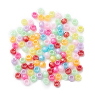 Opaque Plastic Pearlized Beads, Faceted, Rondelle, Mixed Color, 9x6.5mm, Hole: 4.3mm, about 1800pcs/500g(KY-C013-10)