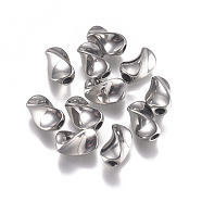 304 Stainless Steel Beads, Twist, Stainless Steel Color, 10x6mm, Hole: 2mm(STAS-L234-125B)