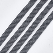 Corduroy Fabric Ribbon, Polyester Ribbon, For DIY Hair Bow Making, Gray, 10mm; about 100yard/roll(91.44m/roll)(OCOR-S115-03F)