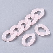 Imitation Jelly Acrylic Linking Rings, Quick Link Connectors, for Cable Chains Making, Twist, Pink, 23x17mm, about 800pcs/500g(OACR-ZX003-01C)