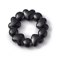 304 Stainless Steel Linking Rings, Heart Ring, Electrophoresis Black, 18x3mm, Inner Diameter: 8.5mm(STAS-I673-02EB)