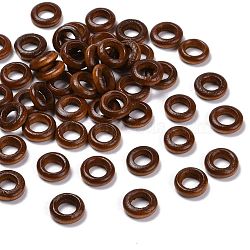Donut Wooden Linking Rings, Dyed, Lead Free, Sienna, 12x4mm, Hole: 6mm(X-WOOD-Q014-12mm-07-LF)