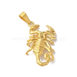 PVD Vacuum Plating 304 Stainless Steel Pendants, Scorpio Charm, Golden, 40x22.5x7mm, Hole: 9x5mm(STAS-B069-55G)