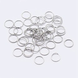 925 Sterling Silver Open Jump Rings, Round Rings, Platinum, 4x1mm, Inner Diameter: 1mm, about 133pcs/10g(STER-F036-02P-1x4mm)