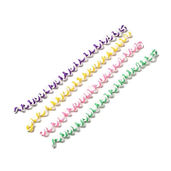 Polymer Clay Hair Styling Braider Chip, Twist Barrette Spiral Spin Hair Braider Tool, for Girls Women, Mixed Color, 210~225x3.5mm