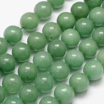 Grade A Natural Green Aventurine Round Bead Strands, Dark Sea Green, 14mm, Hole: 1mm, about 27pcs/strand, 15.4 inch