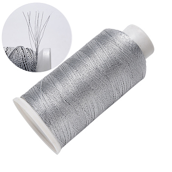 Nylon Metallic Thread, Embroidery Thread, 9-Ply, Silver, 0.6mm, about 492.12 yards(450m)/roll