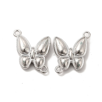 Alloy Connector Charms, Long-Lasting Plated, Cadmium Free & Lead Free, Butterfly Links, Platinum, 21x16.5x5mm, Hole: 1.6mm