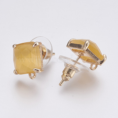 Accessoires de puces d'oreilles en verre à facettes(GLAA-F084-C04)-2
