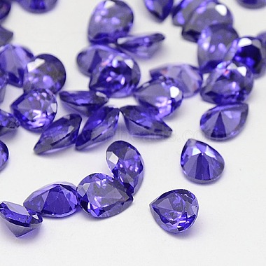 Cubic Zirconia Pointed Back Cabochons(ZIRC-M006-8x6mm)-2
