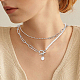 2Pcs 2 Colors Plastic Imitation Pearl Beaded Necklaces Set(NJEW-AN0001-10)-4