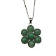 Halskette mit Blumenanhänger aus natürlichem grünem Aventurin(FO7861-14)-1