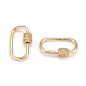 Brass Micro Pave Clear Cubic Zirconia Screw Carabiner Lock Charms(X-ZIRC-T010-10G)-2