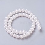 Natural Tibetan dZi Agate Beads Strands, Round Semi-Precious Stone, White, Striped Pattern, 8~8.5mm, Hole: 1.2mm, about 48pcs/strand,  14.76 inch~15.15 inch(37.5~38.5cm)(G-P425-03E-8mm)