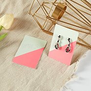 Rectangle Paper Earring Display Cards, Jewelry Display Cards for Earrings Necklaces Storage, Hot Pink, 9x5.9x0.05cm, Hole: 1.6mm(CDIS-D007-01D)