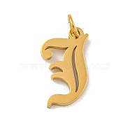 Ion Plating(IP) 304 Stainless Steel Charms, Laser Cut, Golden, Letter Charm, Letter J, 17x9.5x1.5mm, Hole: 3mm(STAS-I010-01G-J)