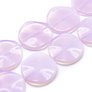 Opalite Beads Strands, Flat Round, Wavy, 15~15.5x4.5~5mm, Hole: 1mm, about 25pcs/strand, 15.35 inch(39cm)(X-G-L557-22C)