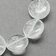 Flat Round Gemstone Natural Quartz Crystal Beads Strands, Rock Crystal Beads, Clear, 16x5mm, Hole: 1mm, about 25pcs/strand, 16.5 inch(G-S110-20)
