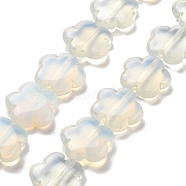 Opalite Beads Strands, Flower, 20x20x6mm, Hole: 1.4mm, about 20pcs/strand, 14.57~14.96 inch(37~38cm)(G-F769-E01-02)